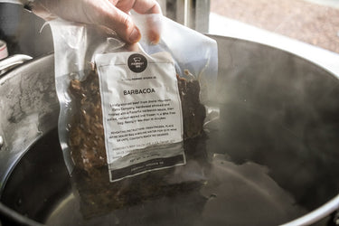 Frozen Piedmont BBQ Co Beef Barbacoa boiled in a bag